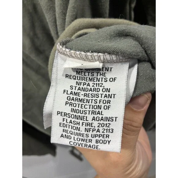 RASCO FR Flame Resistant Gray Henley Long Sleeve Work Shirt Men's L - Picture 5 of 8